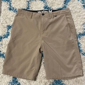 Khaki Hurley dri fit shorts like new condition